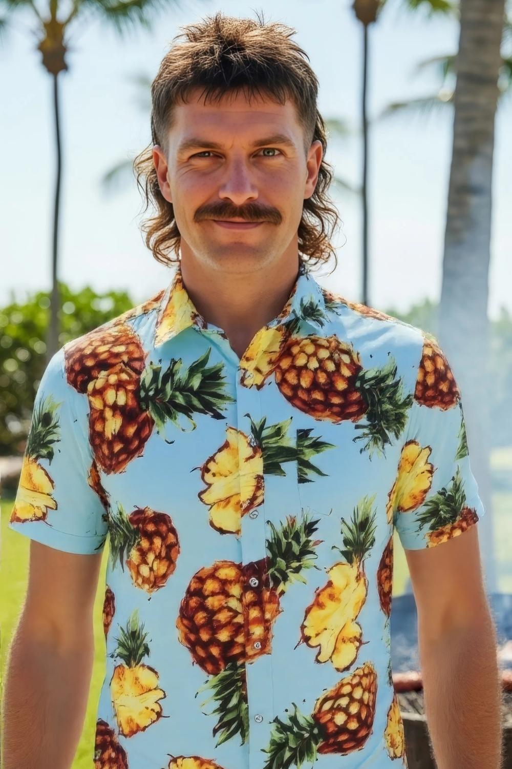 Chemise Ananas Bleue