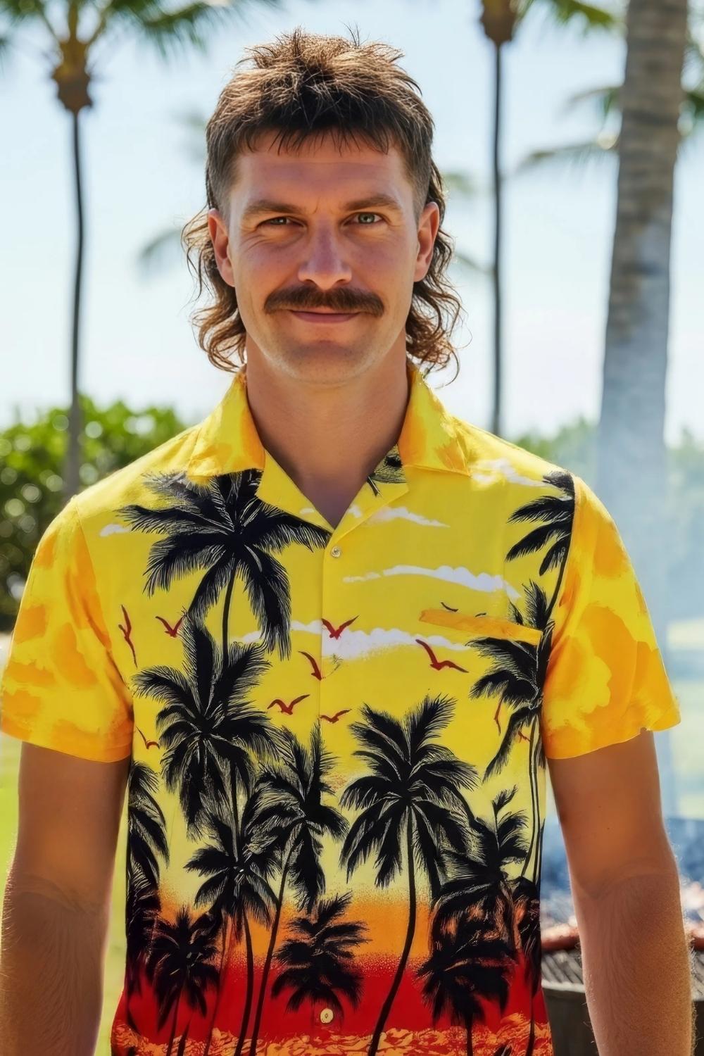 Chemise Palmier Jaune