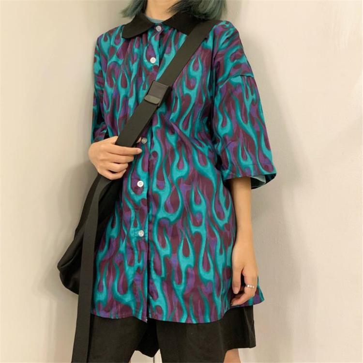 Chemise à Imprimé Flamme