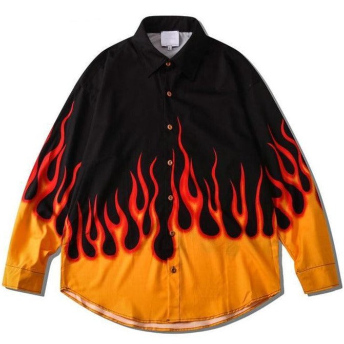 Chemise Motif Flamme