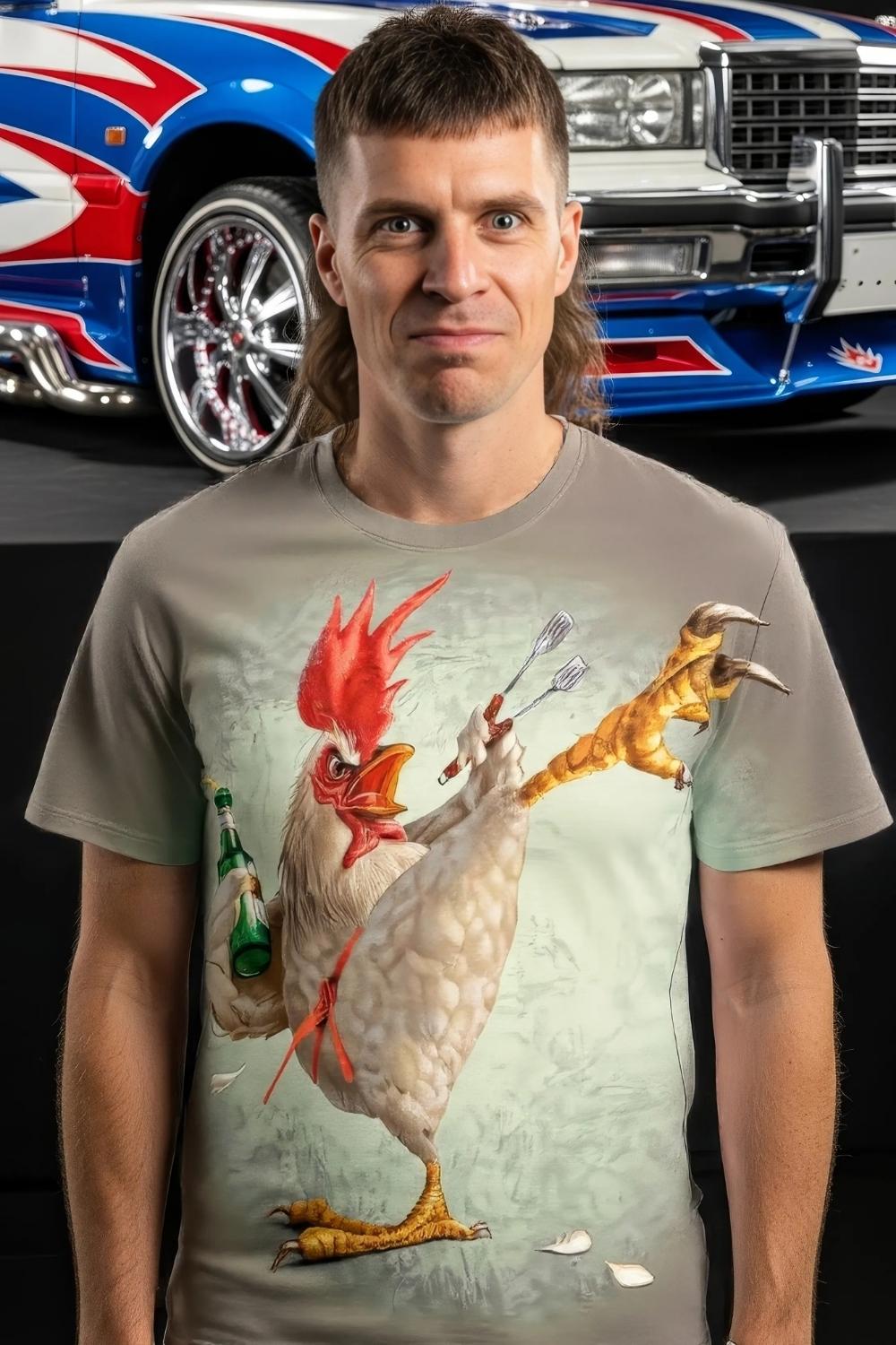 T-Shirt Coq en Furie