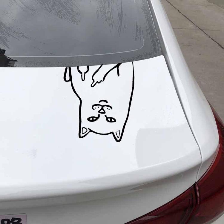 Stickers Voiture Chat Grossier