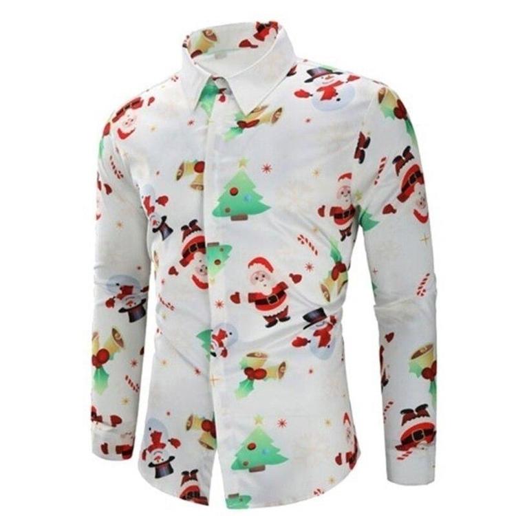 Chemise De Noël Homme Moche – Coupe Ajustée Manches Longues – Motifs Père Noël, Élan, Pain D’Épices – Idéale Fêtes, Soirées, Famille